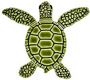 Loggerhead Turtle Swimming pool mosaic tiles Baby Green