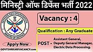 Ministry of Defense recruitment 2022 Apply General Manager and Assistant General Manager