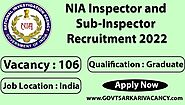 NIA Inspector and Sub-Inspector Recruitment 2022