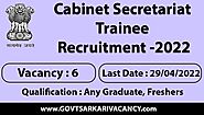 Cabinet Secretariat Trainee pilot job Notification 2022
