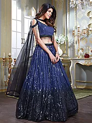 Wedding Lehenga Choli in Royal Blue Color