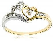 Two-Tone Diamond Heart Ring | Fine Jewelry Designers | Buy Cheap Jewelry | Online Jewelry Shopping
