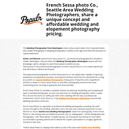 French Sessa photo Co., Seattle Area Wedding Photographers, share a unique concept and affordable wedding and elopeme...
