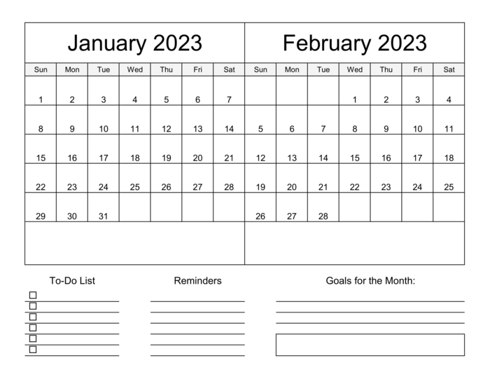 Monthly and Yearly Calendar Printable Template | A Listly List