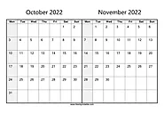 FREE Printable October November 2022 Calendar Monday Start