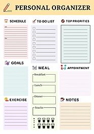 Personal Organizer Planner Printable - Daily Planner Template