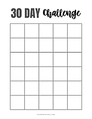 30 Day Challenge Tracker Printable Template | Habit and Fitness Calendar