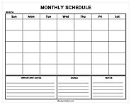 Monthly Schedule Planner Printable | Free Blank Month Calendar Template