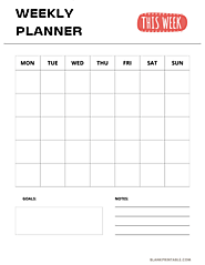 Weekly Planner Printable Template | Free Blank 7 Day Schedule