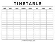 Timetable Template for Teachers, Students | Weekly Printable Timetable