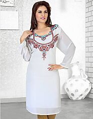 Affinity Fashionable Short Kaftan-White Short Style, White Color:Arabic Attire