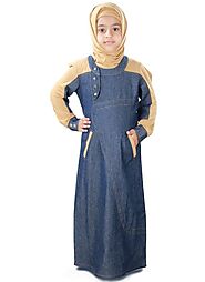 Afifa Kid's Abaya Blue Color, Denim:Arabic Attire