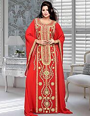 African style farasha Farasha Style, Georgette Fabric, Red Color:Arabic Attire