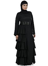 Akifah Abaya Black Black Color, Evening, Flared, Nida Fabric:Arabic Attire