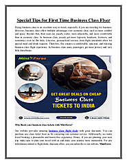 Special Tips for First Time Business Class Flyer