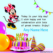 Birthday Greeting Mickey Mouse Cake Card for Kids | Big Wishes