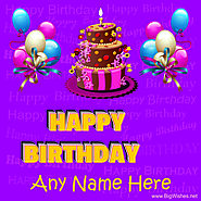 Happy Birthday Greeting Card with Name Edit