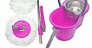 Shop Online Beezy Home Cleaning Mop for Home, Office with 360 Degree Rotating Stainless Steel Spinner, Stainless Stee...