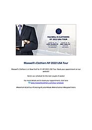 Maxwell's Clothiers NY 2022 USA Tour