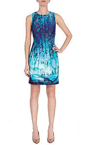 2014 Cotton Round-Neck Print Coast Macie BCBG Party Draped Dress [2014 BCBG Short 0101 Blue] - $180.00 : BCBG Dresses...