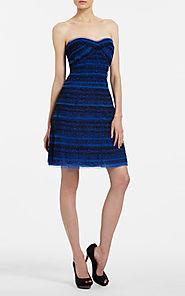 2014 Valentine BCBG Sweetheart-Neck Blue A-Line Bodice Tulle Dress