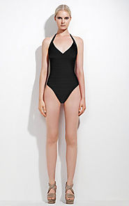 2014 Herve Leger One-Piece Black V-Neck Sexy Bandage Swimsuit [Cheap HL Swimsuit 0001 Black] - $103.00 : BCBG Dresses...