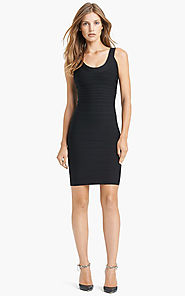 2015 Sleeveless Black Herve Leger U-Neck Bandage Stretchy Knit Dress [2015 HL 0023 Black] - $170.00 : BCBG Dresses On...