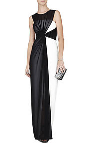 2015 Color-Blocked BCBG Keyhole Black/White Ninah Long Evening Gown [2015 BCBG 0023 Black] - $176.00 : BCBG Dresses O...