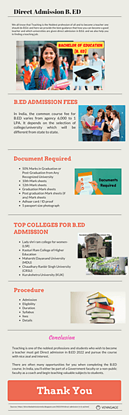 Direct Admission In B. ED