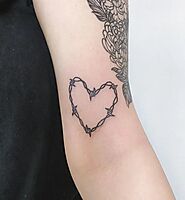 Barbed Wire Heart Tattoo Ideas and Designs with Meaning