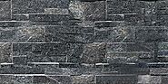 Black Quartzite Stone Veneer | Ledgestone Fireplace | Canyon Stone Canada
