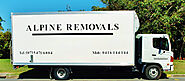 Alpine Removals Truck Side View Showing Logo and Phone Number