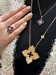 18k Gold Princess Flower Collection by Roberto Coin, It's Elegance with A Sparkling Touch!