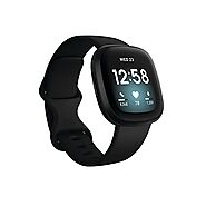 Fitbit Versa 3 Health & Fitness Smartwatch with GPS, 24/7 Heart Rate, Alexa Built-in, 6+ Days Battery, Black/Black, O...
