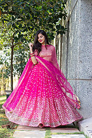 Lehenga - Buy Rani Pink Lehenga Choli Online in India | Label Shaurya Sanadhya