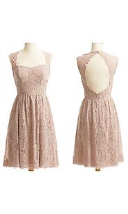 Blush Cut Out Square Cheap Short Bridesmaid Dresses KSP297