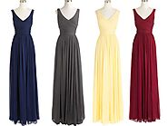 V-neck Cross Pleated Long Bridesmaid Dresses – promboutiqueonline