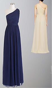 Navy Blue One Shoulder Bridesmaid Dress UK KSP335