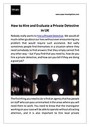 How to Hire and Evaluate a Private Detective in UK