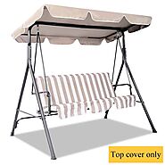 Swing Canopy Top Cover Replacement 66" x 45" Beige - Viideals