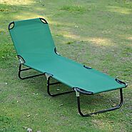 Portable Chaise Lounge Chair Outdoor Indoor Folding Modern Armless Sleeper - Viideals
