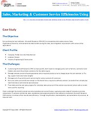 Sales, Marketing & Customer Service efficiencies using MS Dynamics CRM