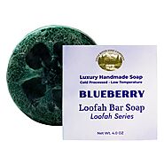 Natural Blueberry Loofah Soap Bar | Falls River Soap