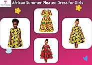 African Summer Pleated Dress for Girls totinahclothing