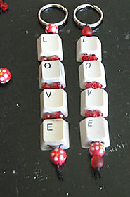 Recycled Keyboard Keyring, Valentine's Gifts, Recycling, Crafty Corner