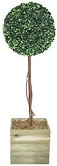 FloralcraftÂ® 86cm Topiary Ball Tree - Pack of 1 - Wooden Planter Boxwood Artificial Topiary Trees for Indoors Outdoo...
