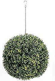 Metro Garden 45cm Eucalyptus Topiary Ball, Artificial Outdoor Plants Hanging Topiary, Green : Amazon.co.uk: Garden & ...