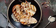 Grilled Bosc Pears with Toasted Pecans and Maple Whiskey Cream Sauce