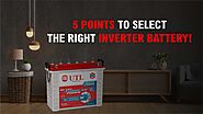 5 Points to Select The Right Inverter Battery