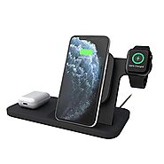 Logitech Powered 10W Wireless Charging 3-in-1 Dock Graphite for iPhone 11 Pro Max/11 Pro/11/XS Max/XS/XR/X, Apple Wat...